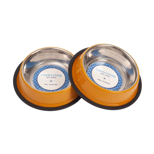 Luxury pet feeding bowls for cats and dogs with non-slip design and stainless steel interior