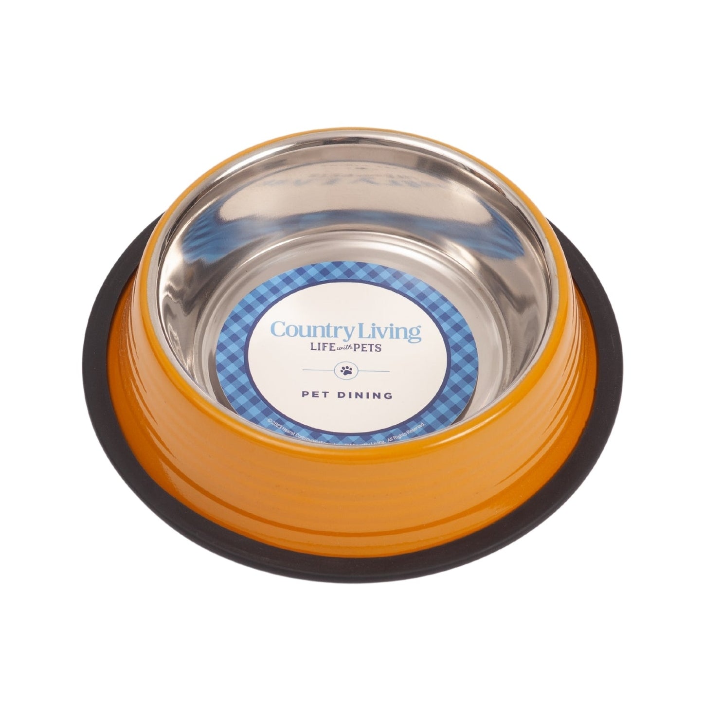 Non Slip Luxury Pet Feeding Bowls for Cats and Dogs with Durable Stainless Steel Insert and Orange Base