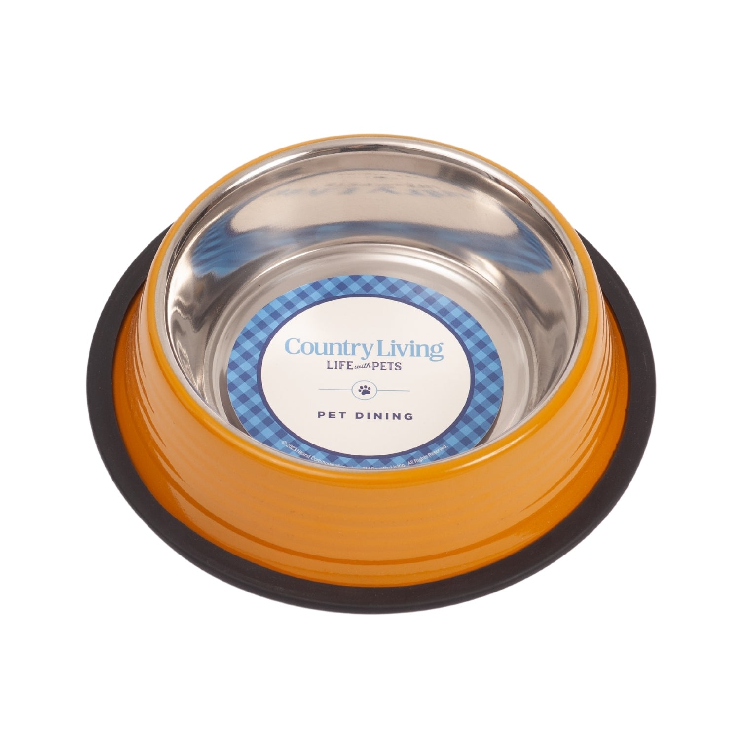 Non Slip Luxury Pet Feeding Bowls for Cats and Dogs with Durable Stainless Steel Insert and Orange Base