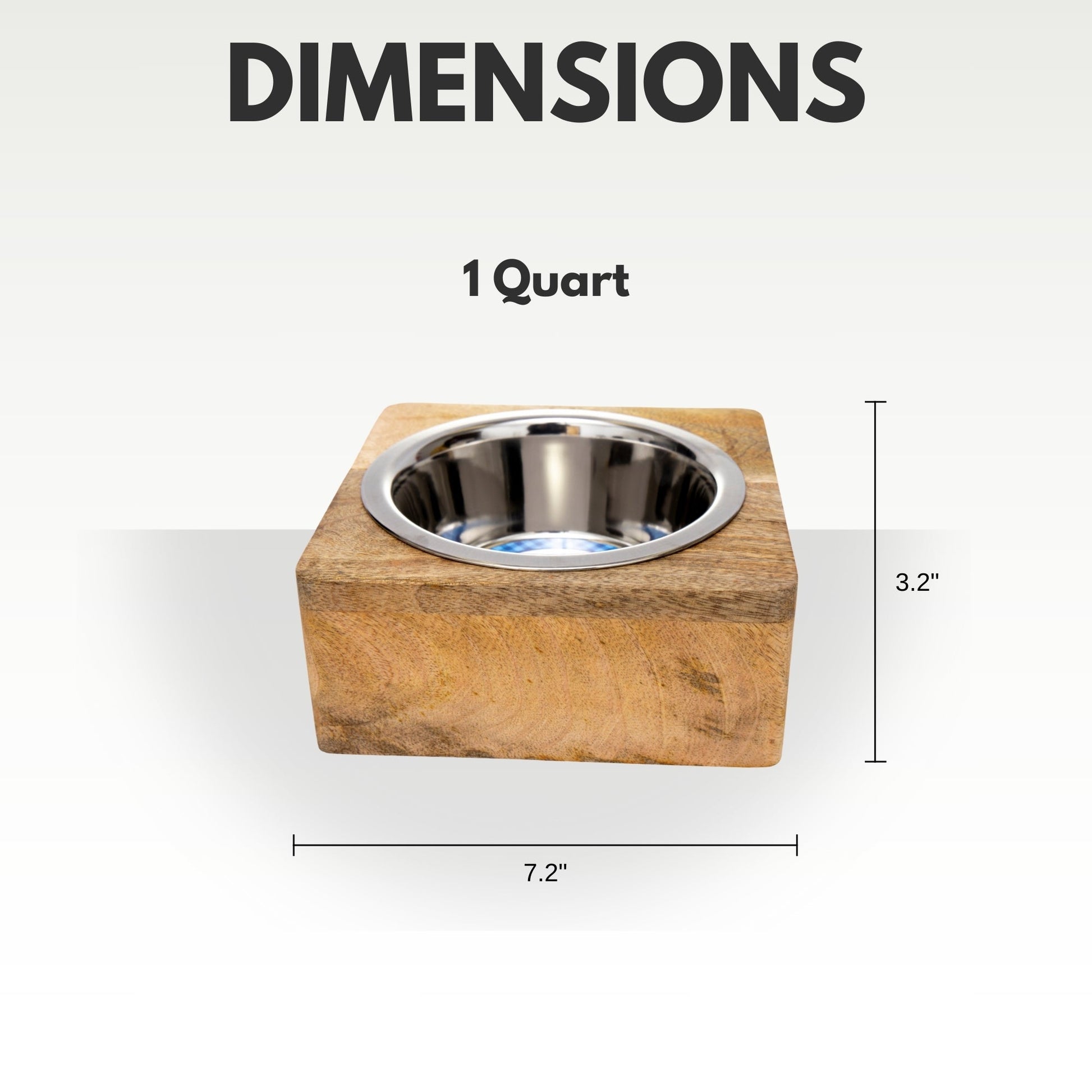 Stylish stainless steel pet bowls in a wooden base, perfect for a modern pet feeding station