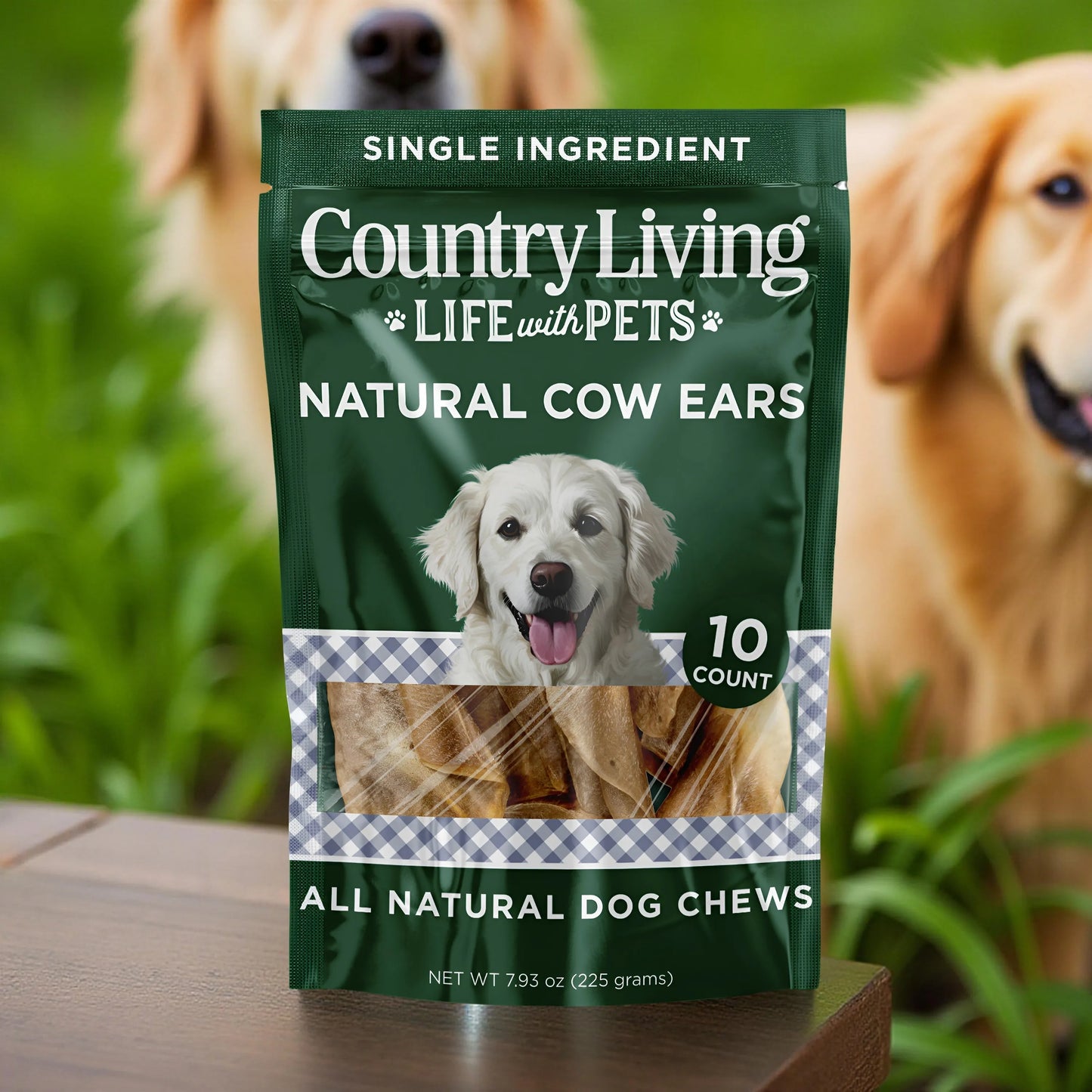 Country Living Natural Cow Ears Dog Chews by American Pet Supplies, 10 count bag, all-natural, high-protein, dental health...