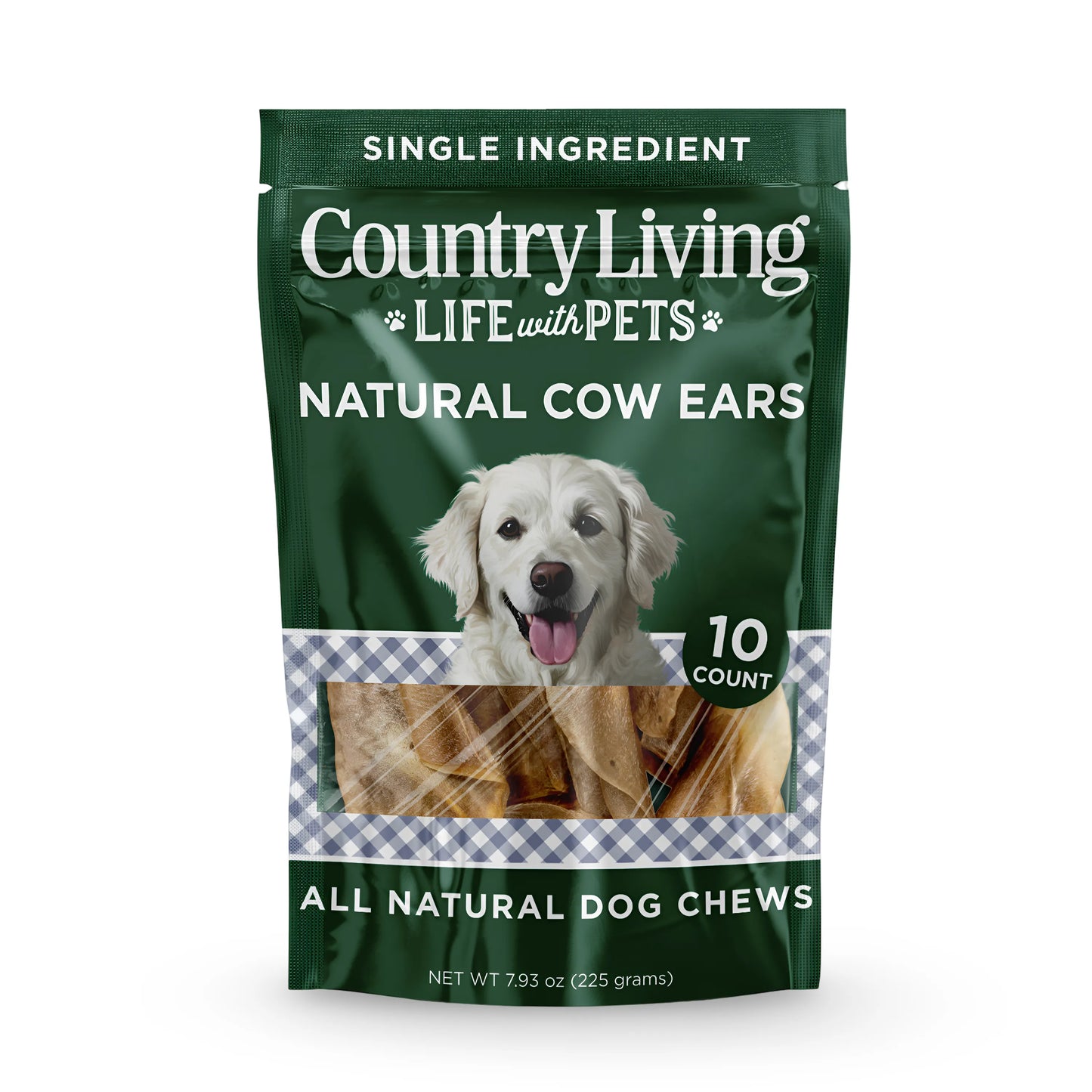 American Pet Supplies - Country Living Natural Cow Ears Dog Chews – 10 Count Bag – All-Natural, Single-Ingredient, Long-La...