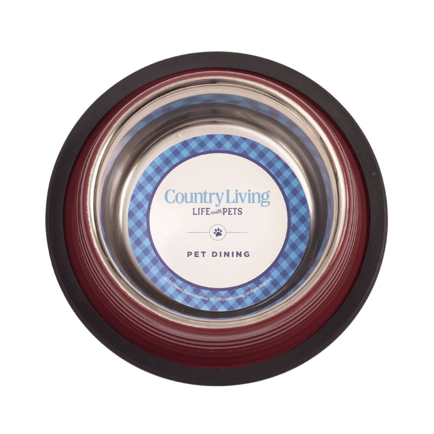 Non skid dog and cat bowls in a red and stainless steel design for messy eaters from Purrfect Pet Kingdom