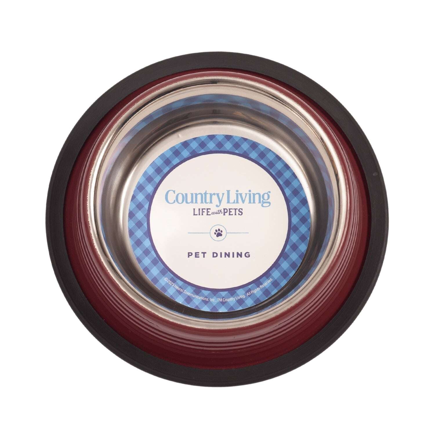 Non skid dog and cat bowls in a red and stainless steel design for messy eaters from Purrfect Pet Kingdom