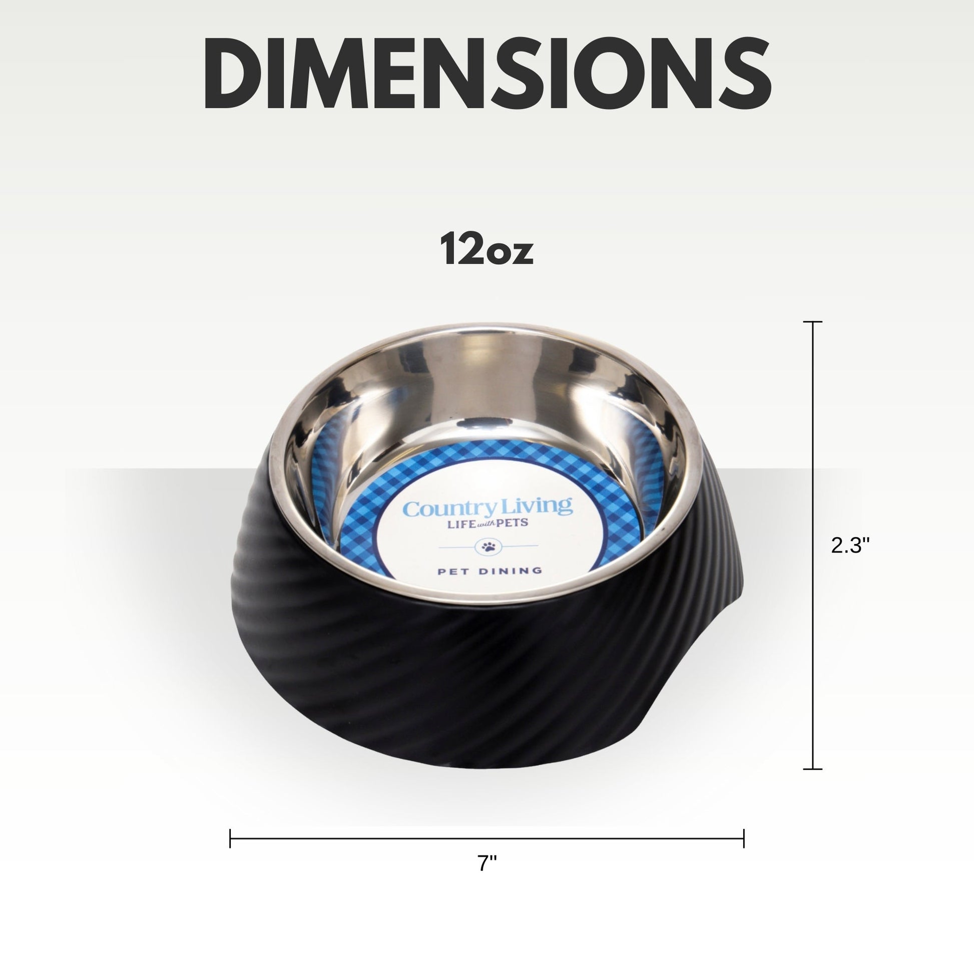 12oz non-slip melamine pet bowls with stainless steel interior for stable pet feeding