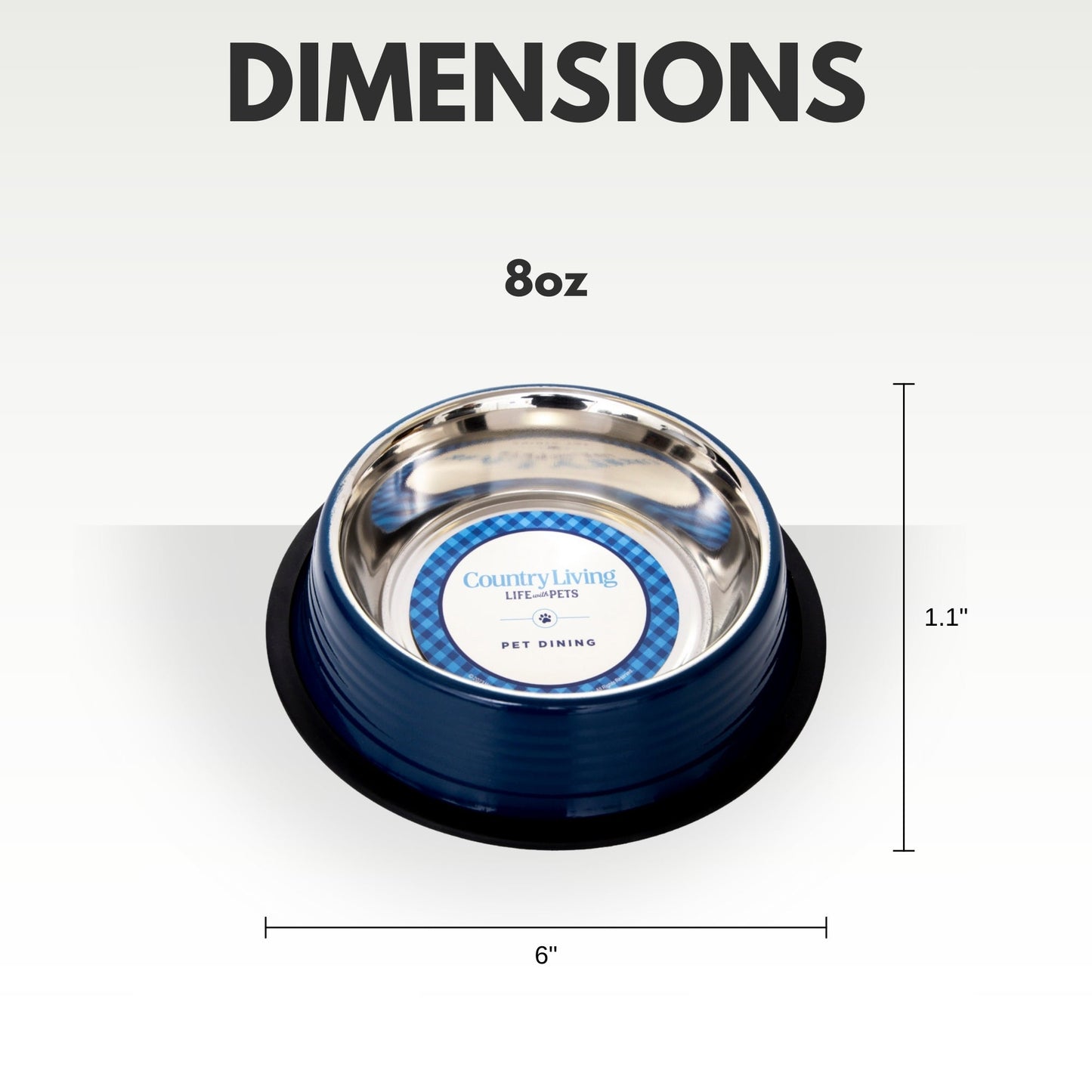 Country Living pet feeding bowls in blue with non-slip base for pets during mealtime