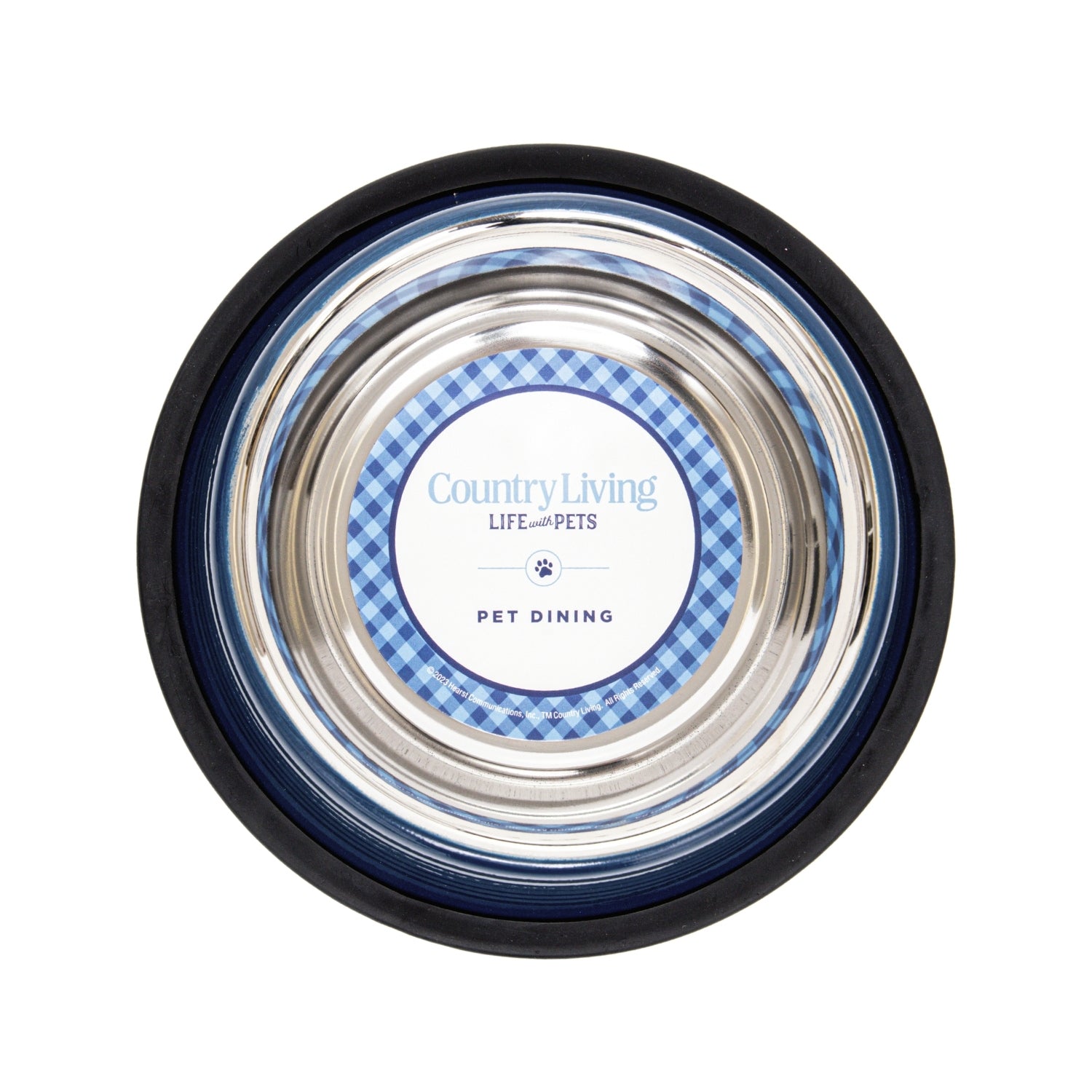 Non Slip Country Living pet feeding bowls with stainless steel interior for easy cleaning