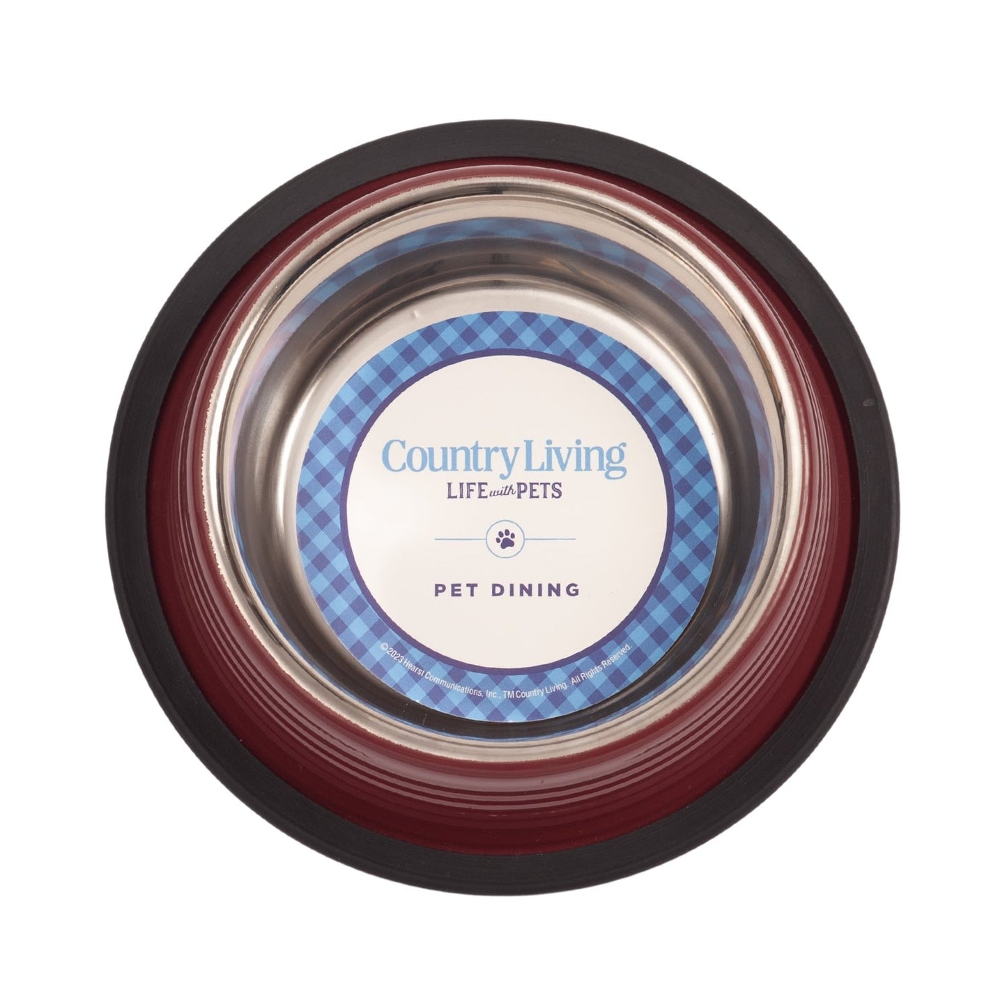 Pet Bed Country Living Set of Ribbed Non-Slip Bowls Merlot - size and texture image for pet bed