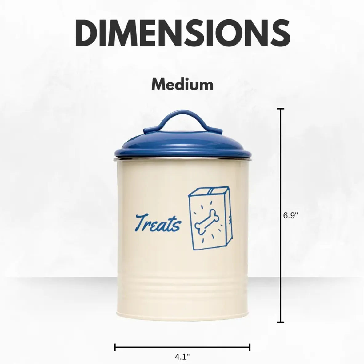 Country Living Set of 3 Pet Treat Canisters by American Pet Supplies with French blue lids, perfect for dog and cat treat ...