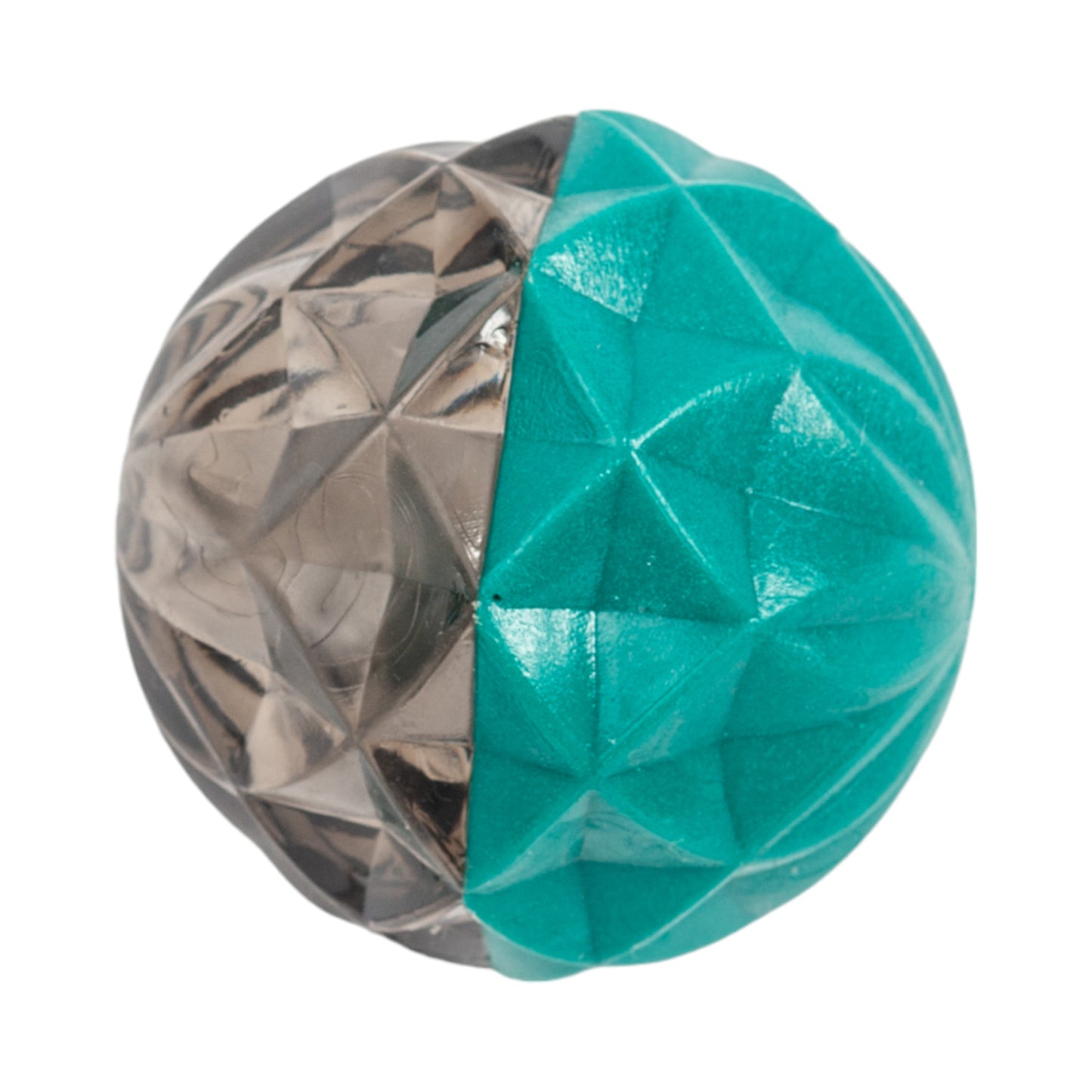 Purrfect Pet Kingdom small dog chew ball for puppies in teal and gray with a textured surface for easy grip
