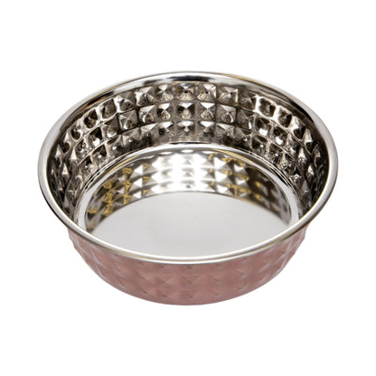 Country Living Set of 2 Hammered Stainless Steel Dog Bowls –