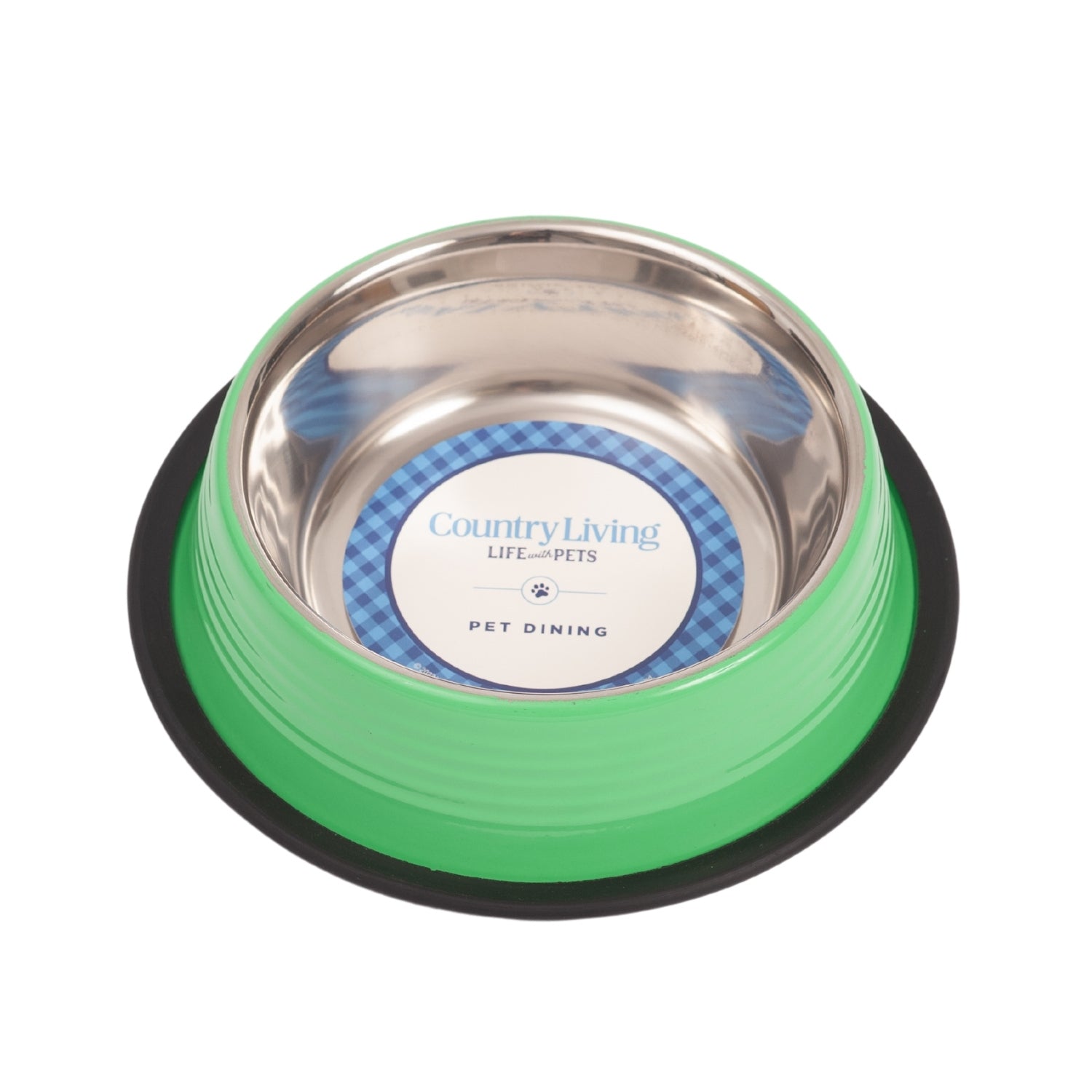 Non Slip Green Stainless Steel Dog Bowls with Rubber Base for Stable Feeding