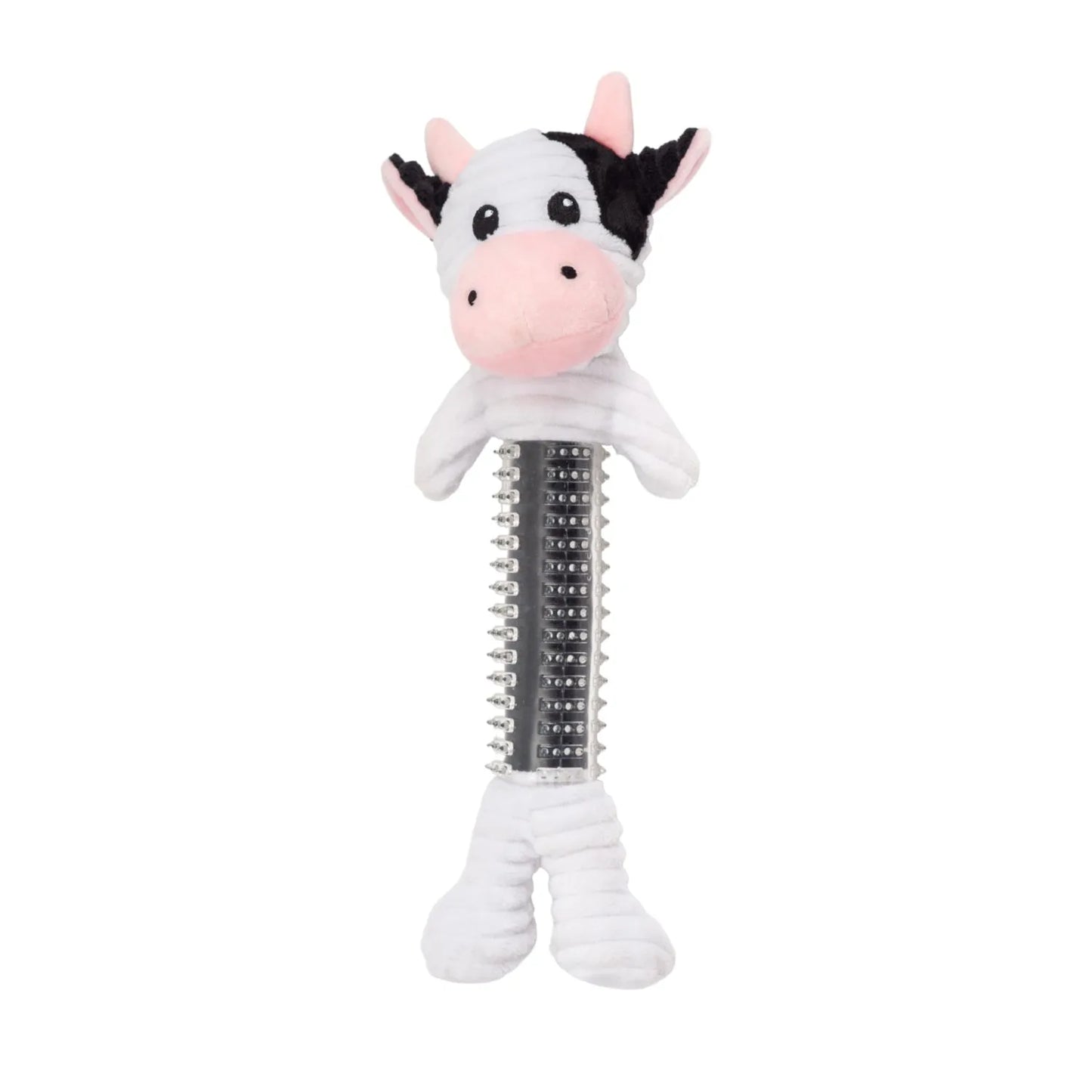 Country Living Black & White Cow Plush Dog Toy by American Pet Supplies, featuring a squeaker and crinkle paper, ideal for...