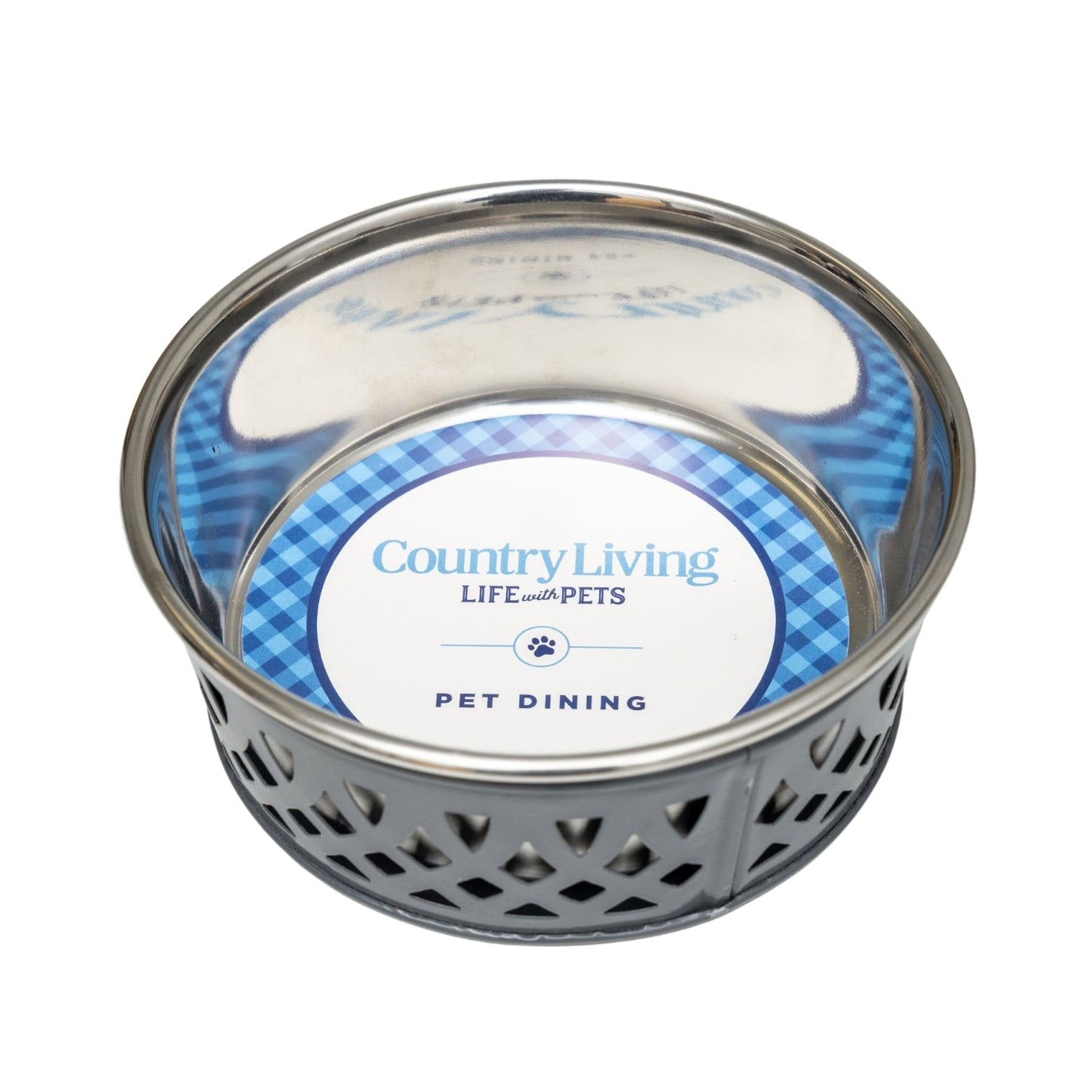 Country Living Set of 2 Stainless Steel Dog Bowls –