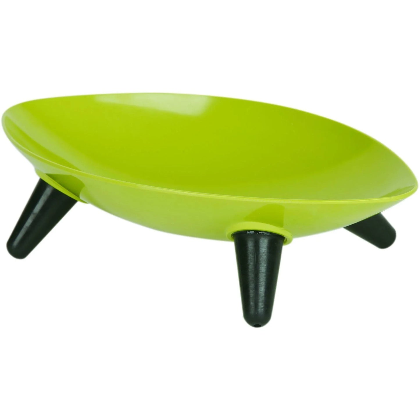 Couture Sculptured Melamine Pet Bowl by Purrfect Pet Kingdom® in medium size, available in vibrant orange, olive green, and classic black.