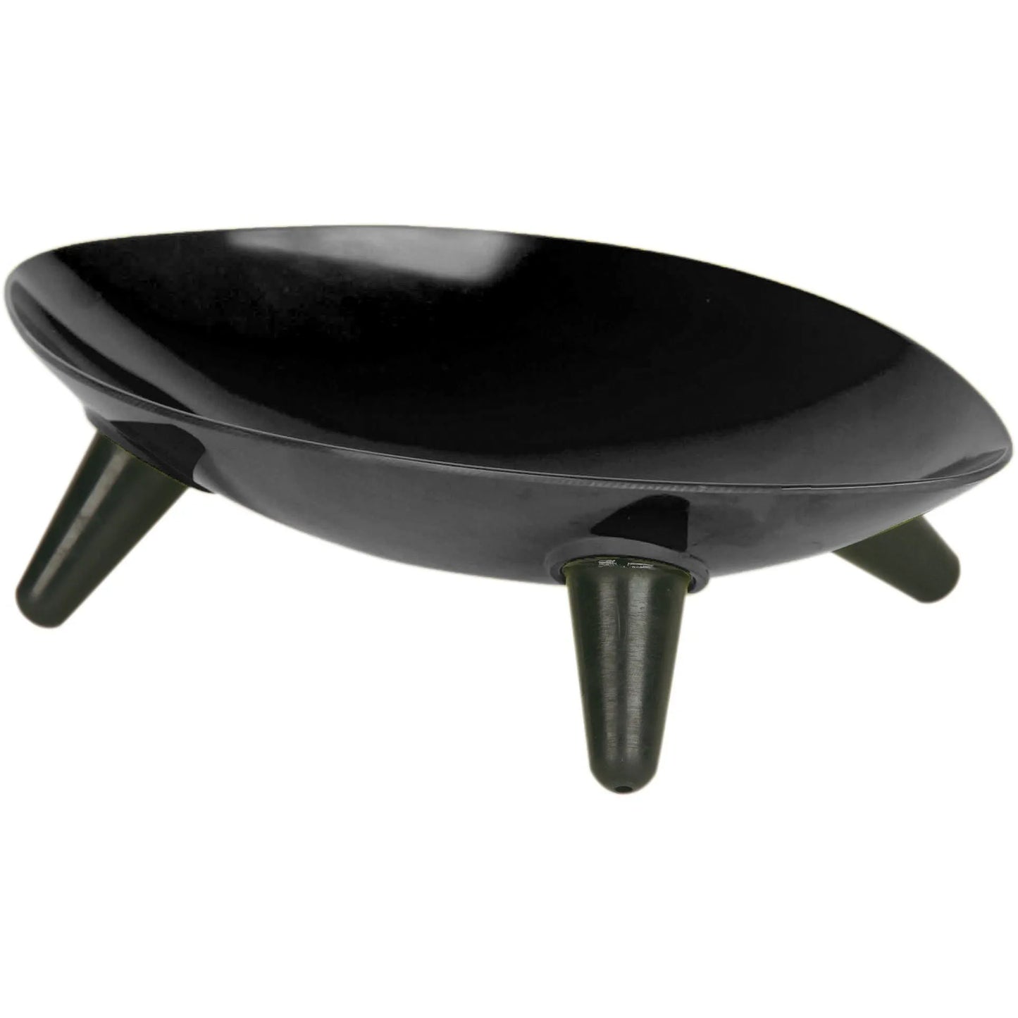 Couture Sculptured Melamine Pet Bowl by Purrfect Pet Kingdom® in medium size, available in vibrant orange, olive green, and classic black.