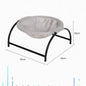 Cozy Cat Lounger gray fabric hammock with black metal frame measuring 43 by 43 centimeters