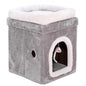 Purrfect Pet Kingdom Cozy Retreat Pet Haven elevated perch and royal shelf in soft gray and white plush