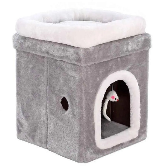 Purrfect Pet Kingdom Cozy Retreat Pet Haven Elevated Perch S Grey Purrfect Pet Kingdom