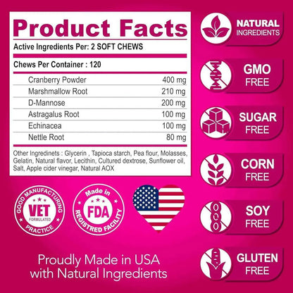 Cranberry Dog UTI & Bladder Control Chews