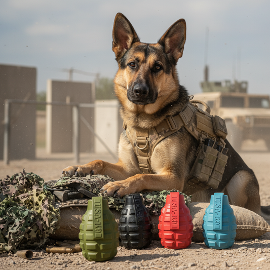 USA-K9 Grenade Shaped eDispenser Durable Dog Chew Toy & Treat