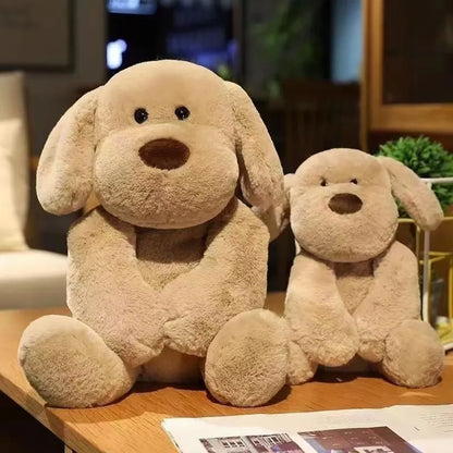 Cute Little Milk Dog Plush Toy Doll by Pet Zen in khaki color, perfect for cuddling and enhancing your pet's playtime.
