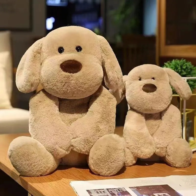 Cute Little Milk Dog Plush Toy Doll by Pet Zen in khaki color, perfect for cuddling and enhancing your pet's playtime.