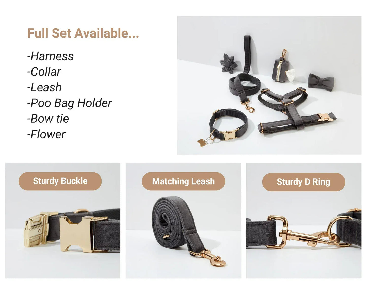 Luxurious Personalized Dark Grey Velvet Bed for Small Pets