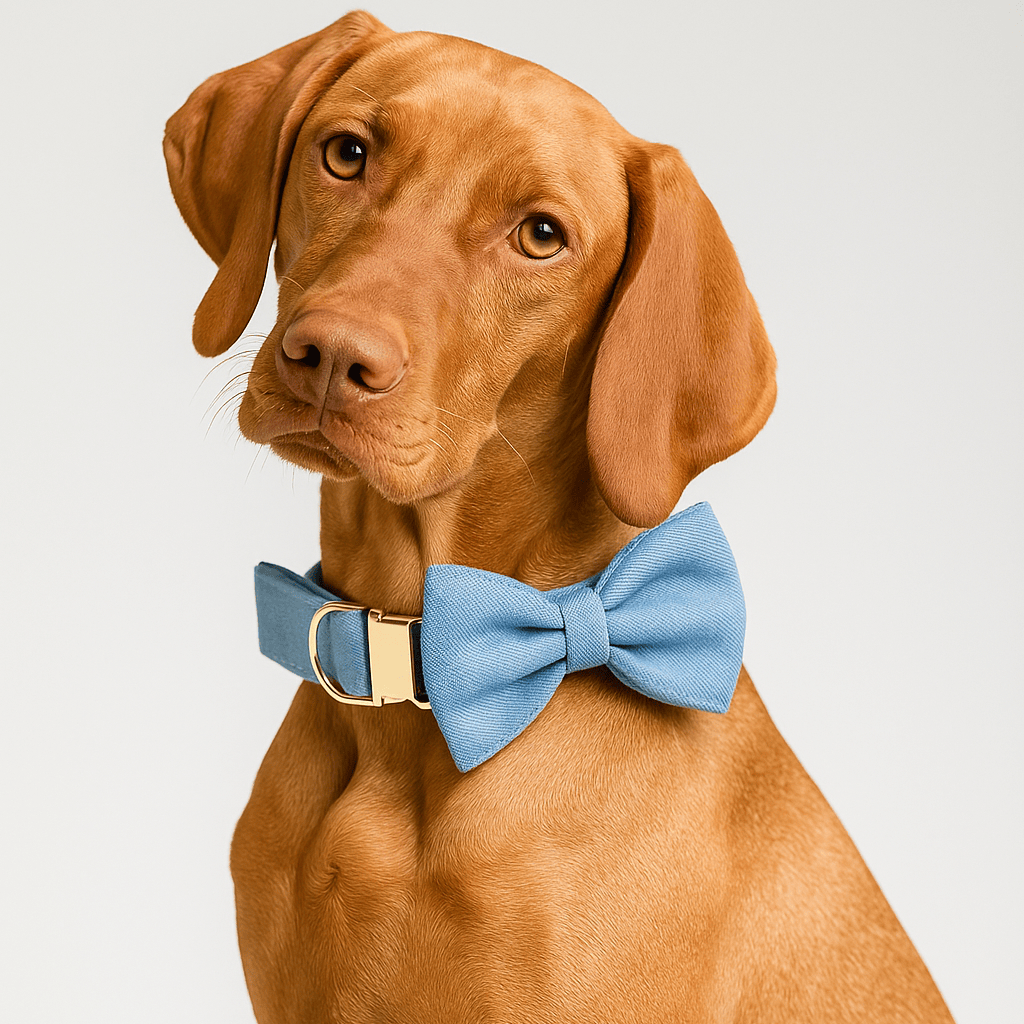 Classic Blue Denim 5-Piece Dog Harness and Leash Walking Set