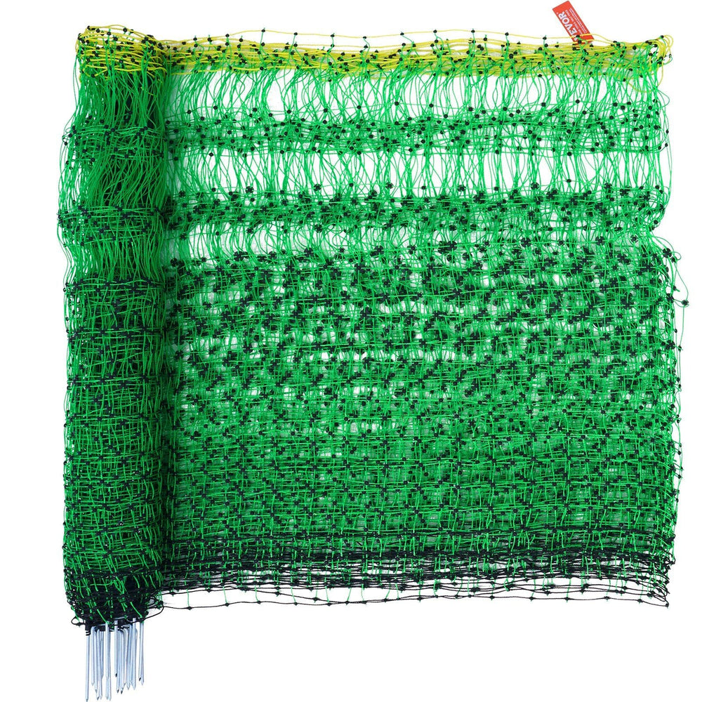 Electric Fence Netting, 42" H x 164' L, PE Net Fencing with Posts & Double-Spiked Stakes, Utility Portable Mesh for Goats, Sheep, Lambs, Deer, Hogs, Dogs, Used in Backyards, Farms, and Ranches