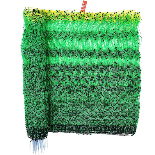 Electric Fence Netting, 35" H x 164' L, PE Net Fencing with Posts & Double-Spiked Stakes, Utility Portable Mesh for Goats, Sheep, Lambs, Deer, Hogs, Dogs, Used in Backyards, Farms, and Ranches