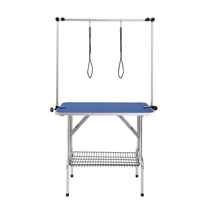 Pet Grooming Table Two Arms with Clamp, 36''x24'' Dog Grooming Station, Foldable Pets Grooming Stand for Medium and Small Dogs, Free No Sit Haunch Holder with Grooming Loop, Bearing 330lbs
