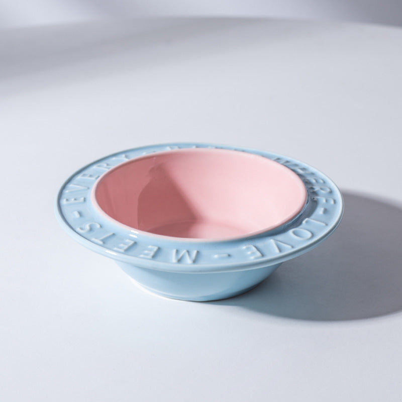 Ceramic Elevated Cat Bowl for Healthy Neck and Spine Relief