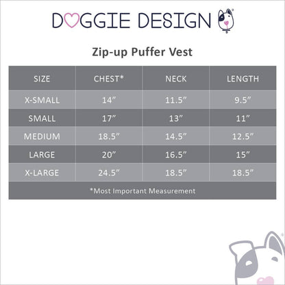 Zip-up Dark Green Fleece Lined Dog Puffer Vest