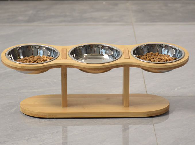 Wooden Pet Vertical Removable Neck Protector Food Basin