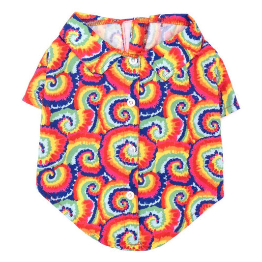 Kaleidoscope Colorful Collared Pet Shirt