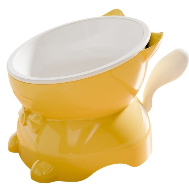 15-Degree Anti-Fall Stainless Steel Cat Bowl for Kittens