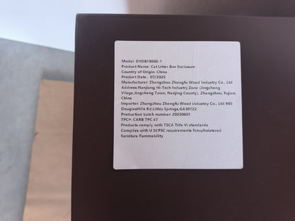 Wooden Pet House Cat Litter Box Enclosure with Drawer, Side