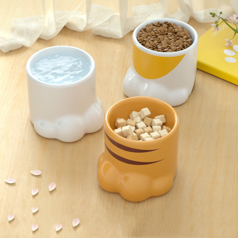 Cat Bowl Ceramic High Foot Protection Cervical Spine Large