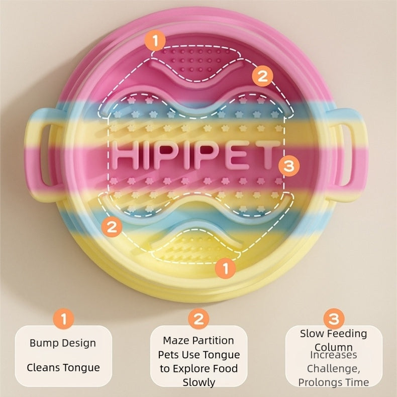 Cross-border Dog Bowl, Double-ear Handle Silicone Slow Food