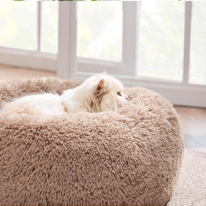 Pet Bed Anti-Slip Round Fluffy Plush Faux Fur 15 Lbs 🛏️