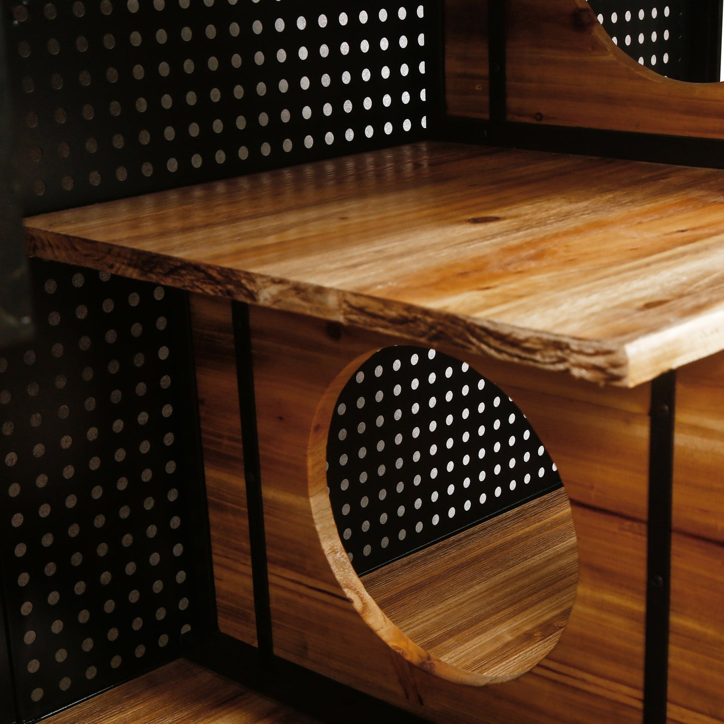 Modern Spacious Cat House with Tempered Glass and Iron Frame