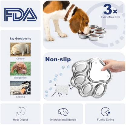 Dog Bowls Slow Feeder Stainless Steel Small Medium Breed