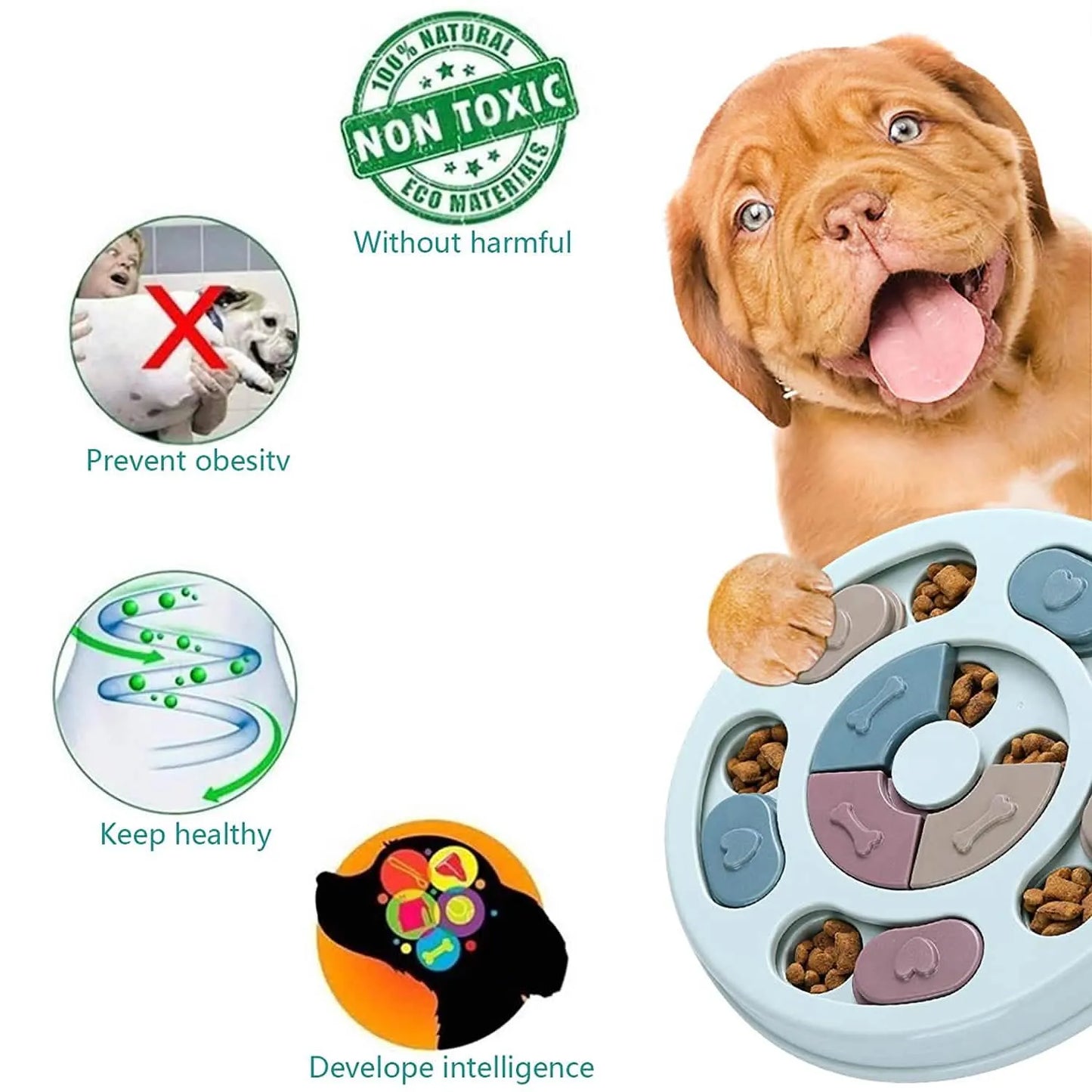 DailySale - Dogs Food Puzzle Feeder Toys for IQ Training and Mental Enrichment - Pet Supplies