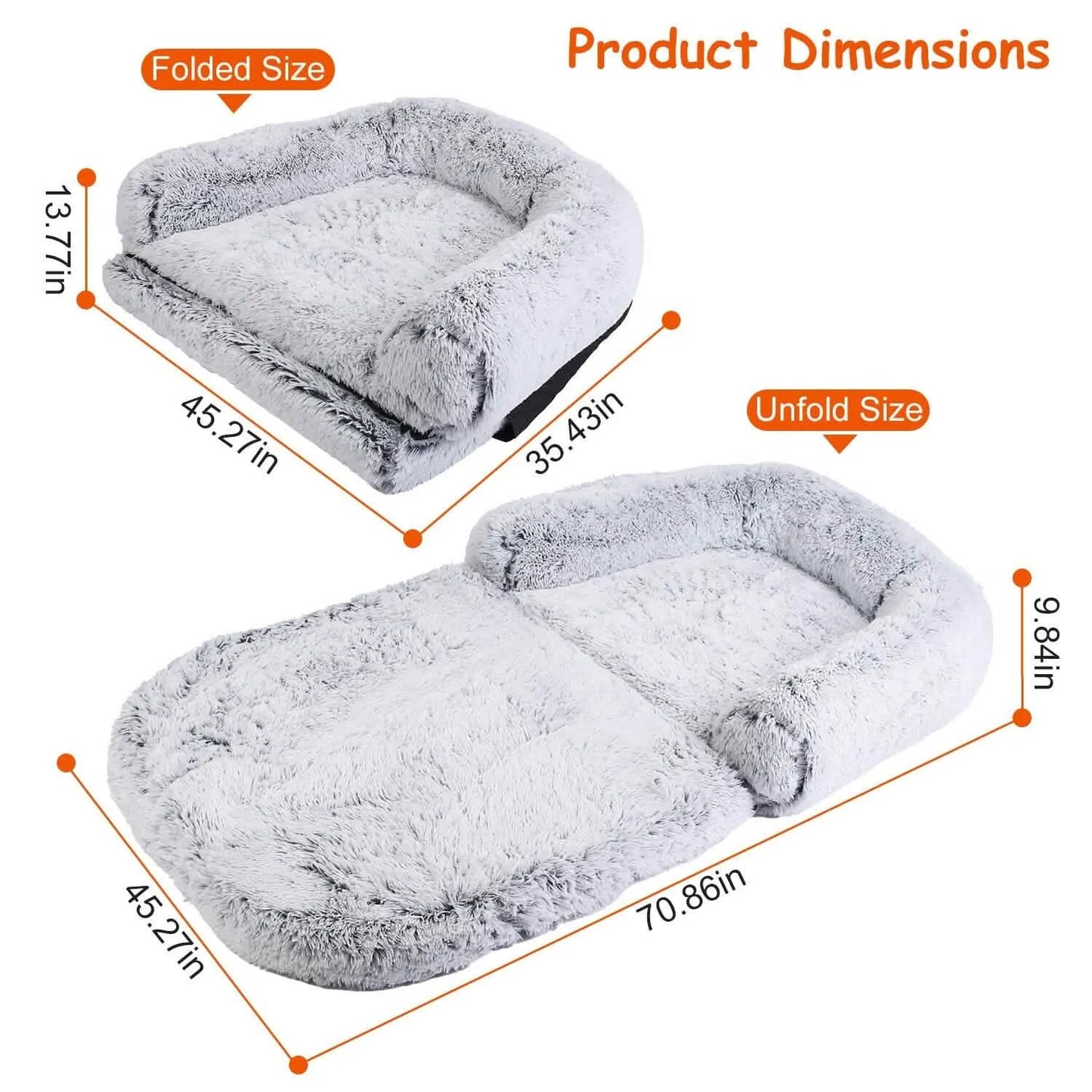 DailySale - Napping Human-Sized Dog Bed Machine Washable Zipped - Pet Supplies