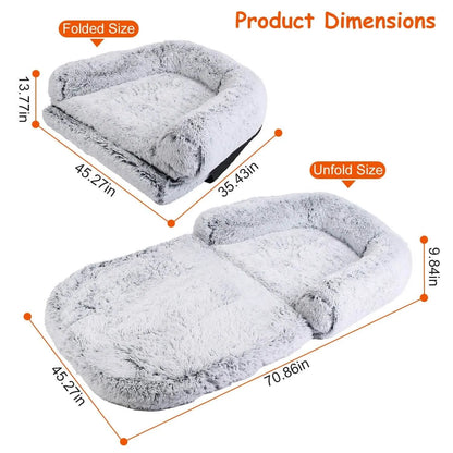 DailySale - Napping Human-Sized Dog Bed Machine Washable Zipped - Pet Supplies