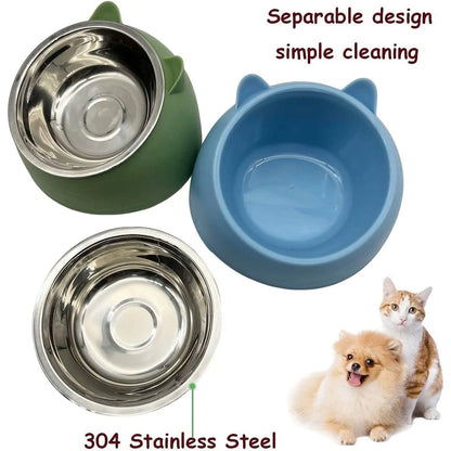 DailySale - Premium Stainless Steel Cat & Dog Bowls - Non Slip Base for Food & Water - Pet Supplies