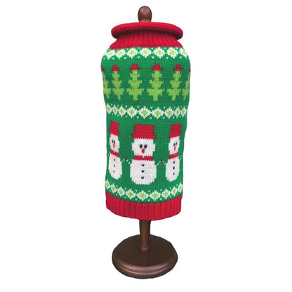 Fair Isle Snowmen Pet Sweater