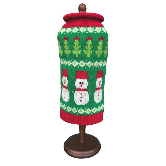 Fair Isle Snowmen Pet Sweater