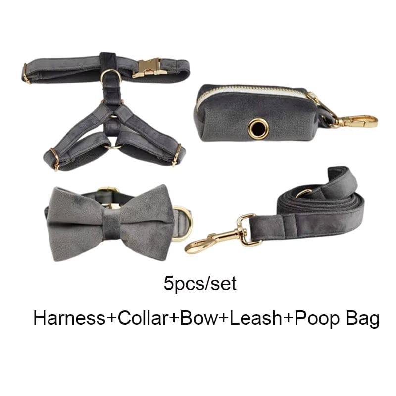 Luxurious Personalized Dark Grey Velvet Bed for Small Pets